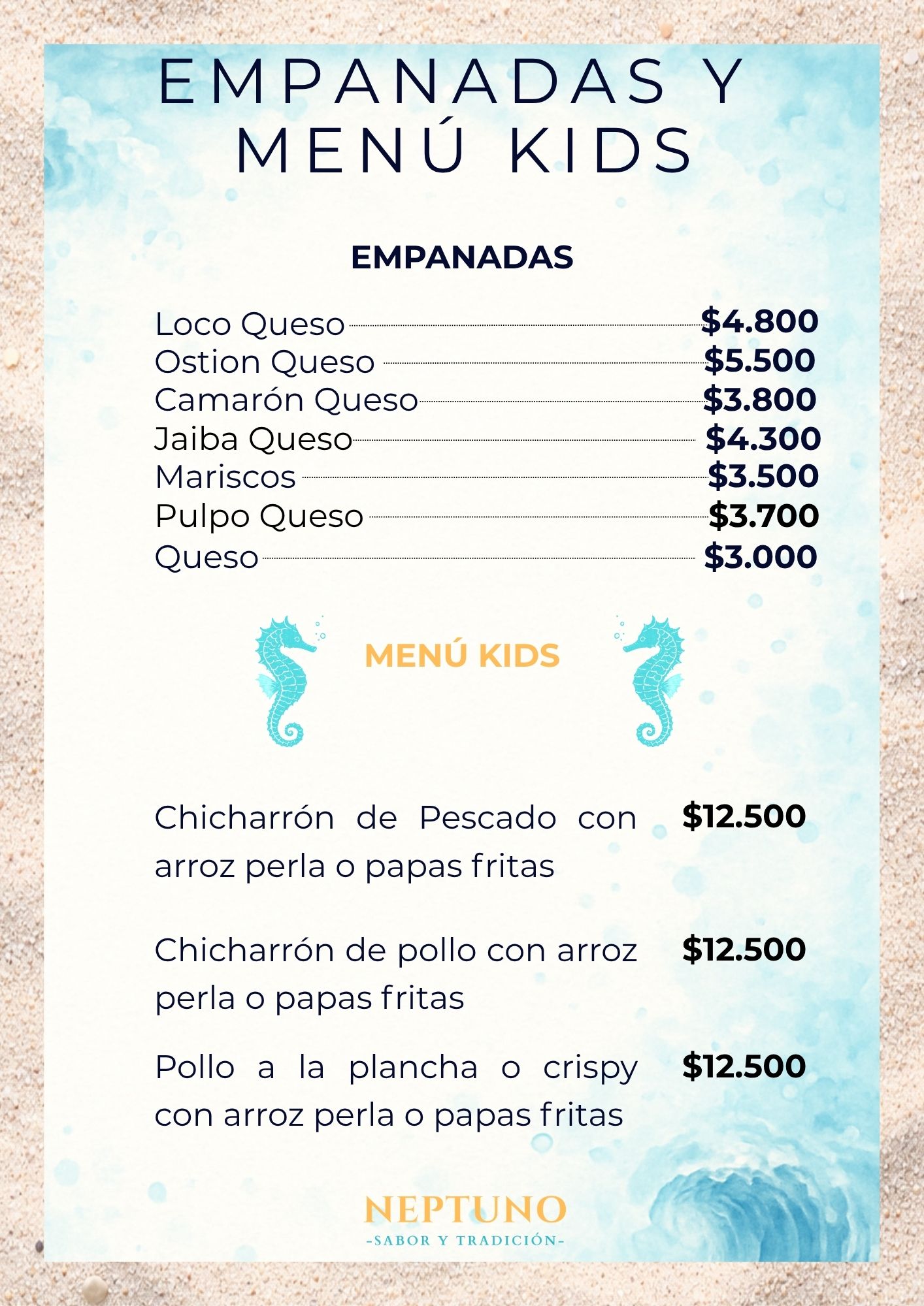 23 empanadas y menu niño